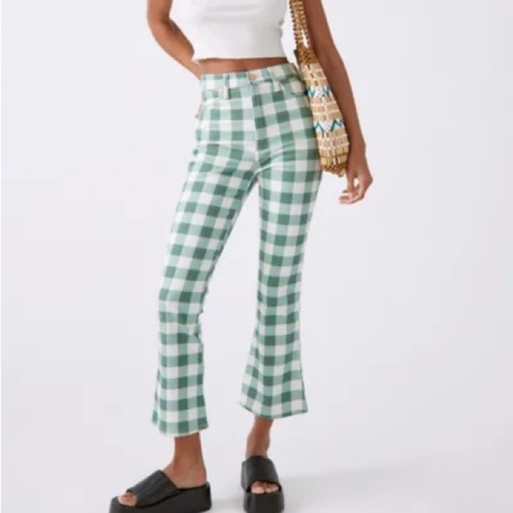 Wrangler green gingham pants